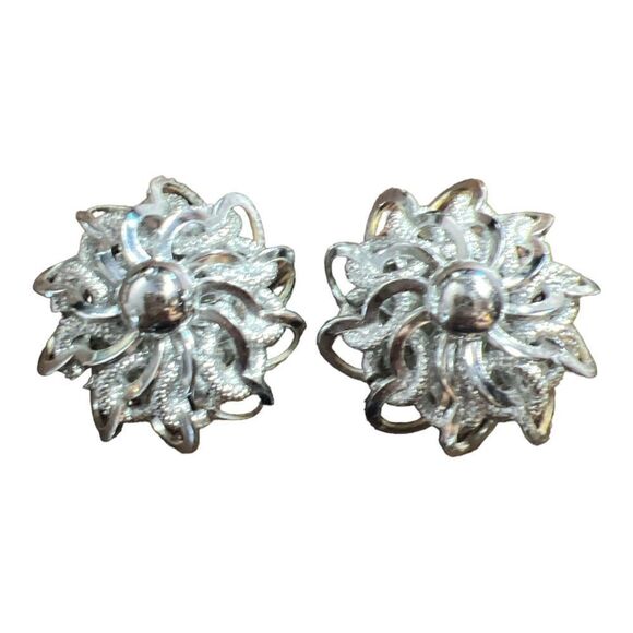 Vintage Silver West Germany Clip On Earrings - Picture 1 of 3